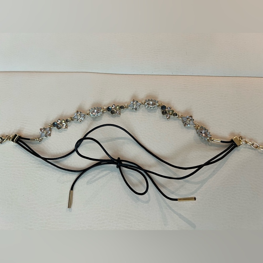 Baublebar 3 strand layered bow chocker necklace